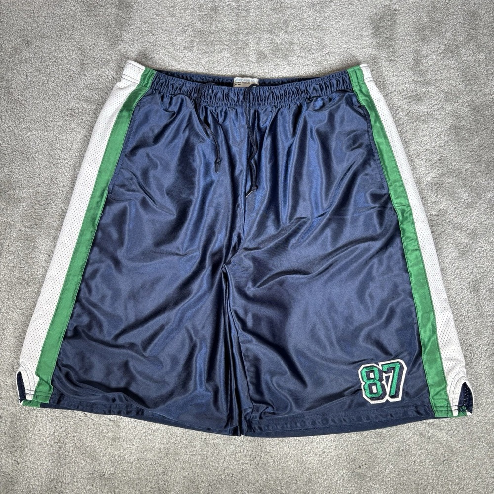 Vintage Aeropostale Shorts Men XL Blue Green Dazzle Lined Baggy Athletic Gym Y2K